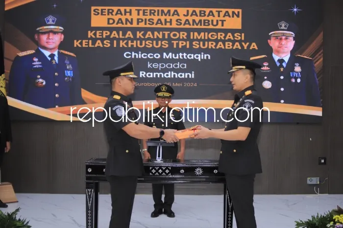 Imigrasi Surabaya di Juanda Punya Pimpinan Baru Usai Sertijab Pejabat Lama Chicco Kepada Ramdhani
