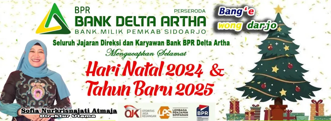 Seluruh Jajaran Direksi dan Karyawan Bank BPR Delta Artha Mengucapkan Selamat Hari Natal 2024 dan Tahun Baru 2025
