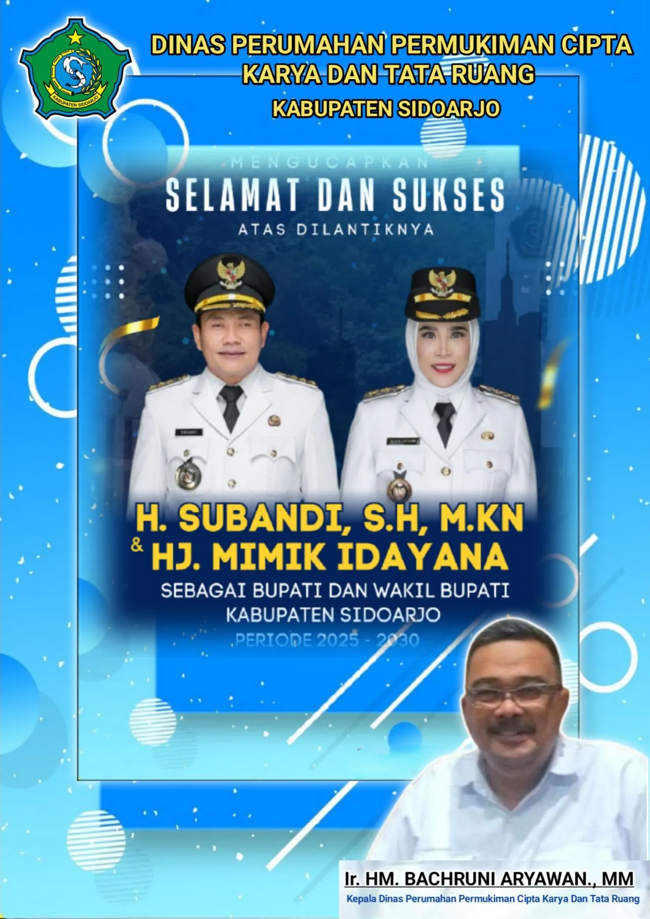 Kepala dan Staf Dinas Perumahan Permukiman Cipta Karya dan Tata Ruang Mengucapkan Selamat dan Sukses Atas Pelantikan