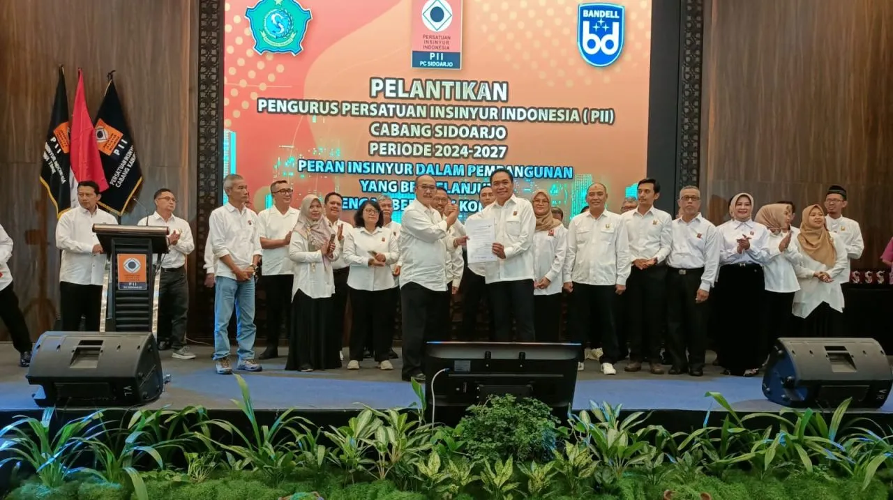 PII Cabang Sidoarjo Resmi Dipimpin Ir Sugiono, Sekda Ajak Para Insinyur Turut Bangun Kota Delta Berkelanjutan