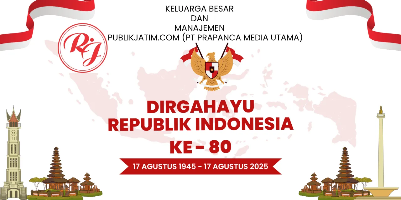 Pimpinan dan Manajemen republikjatim.com Mengucapkan Selamat HUT RI ke 80