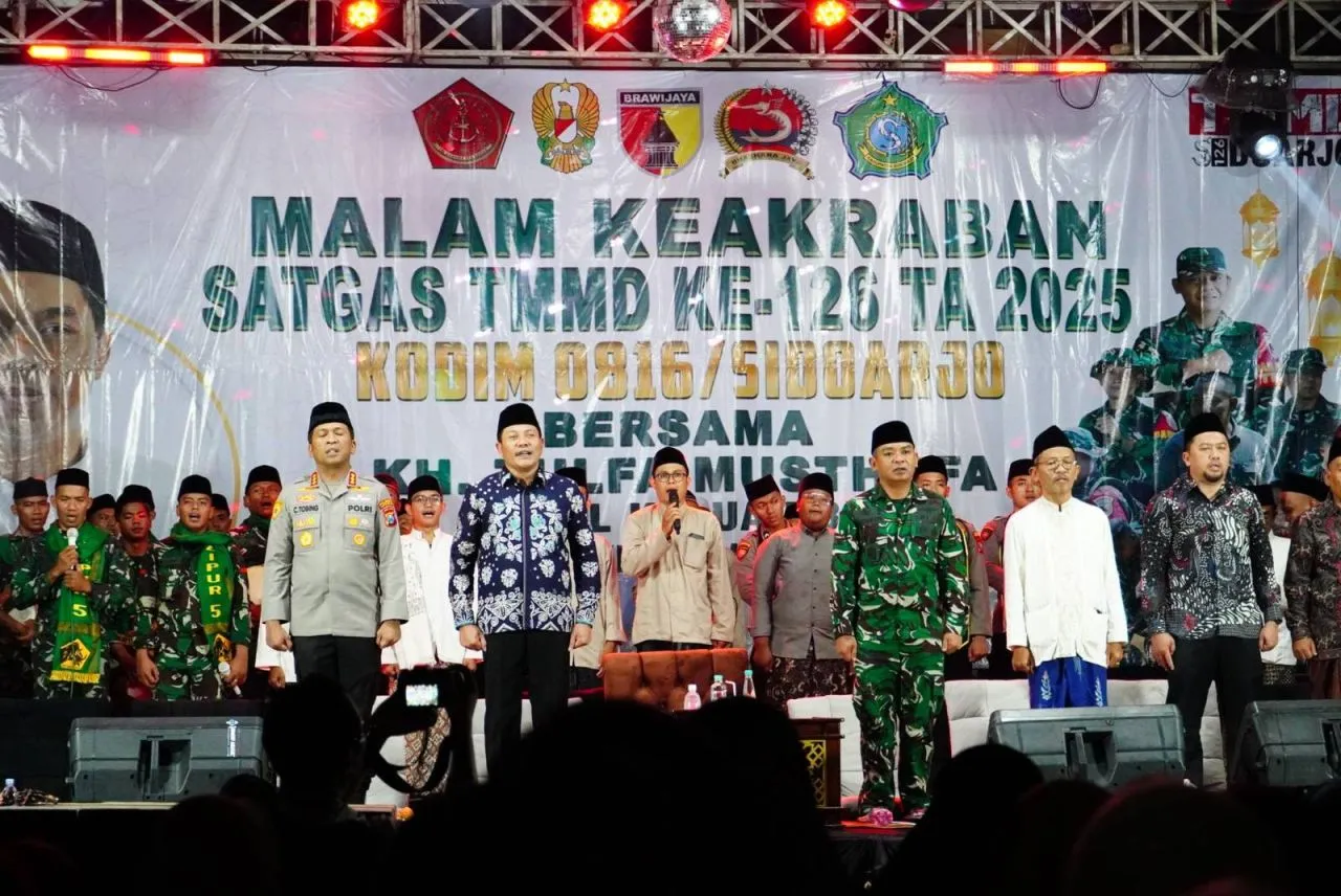 Pengajian Malam Keakraban Satgas TMMD ke 126, Gabungan Nilai Religi dan Gotong Royong Bangun Wilayah