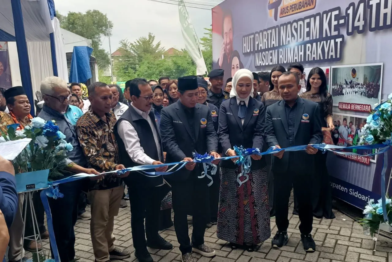 Resmikan Kantor Baru, DPD Partai NasDem Sidoarjo Ditarget DPW Jatim Raih Satu Fraksi Utuh di Dewan