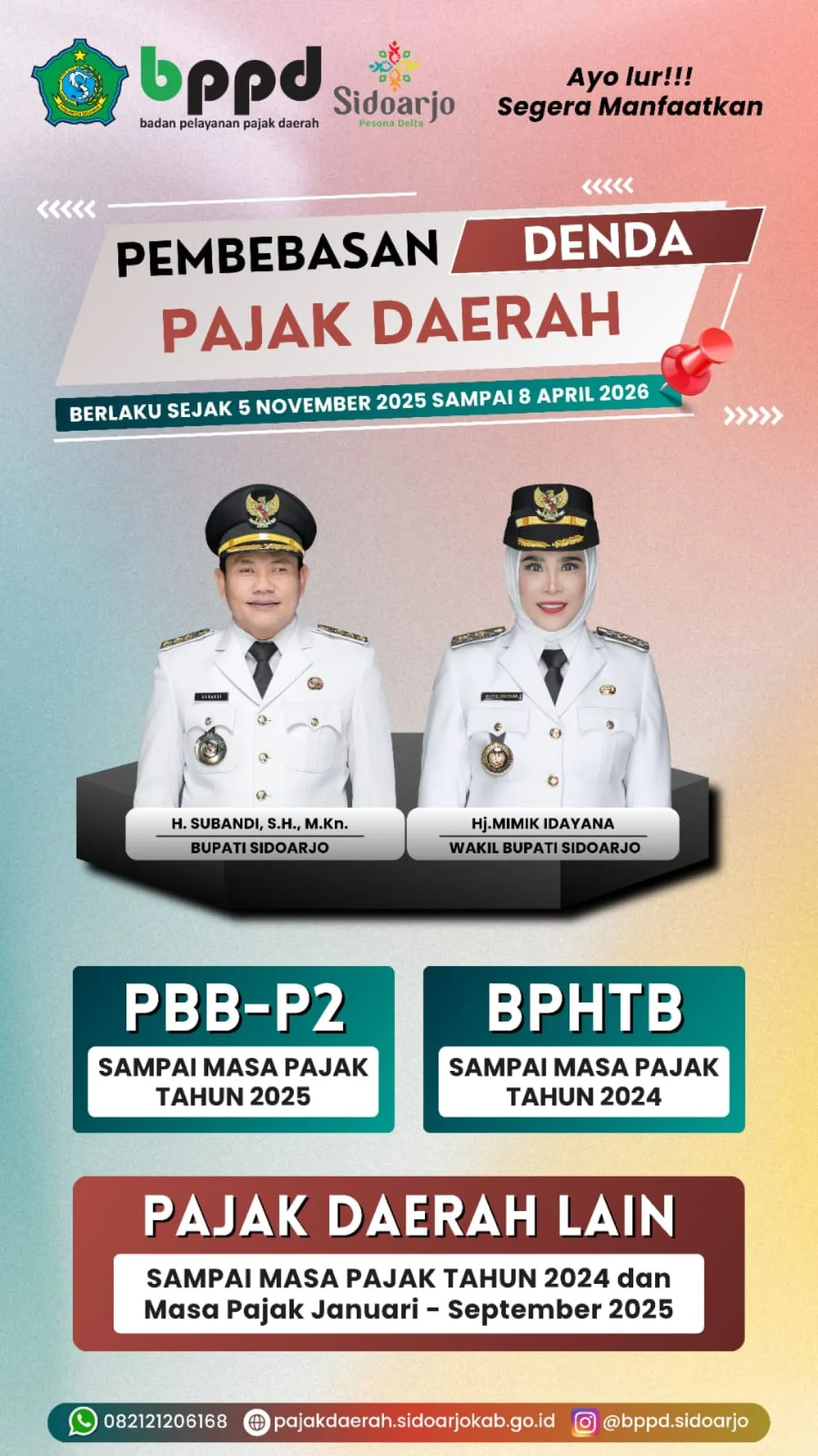 Mari Manfaatkan Kesempatan Bebas Sanksi Administratif Pajak Daerah Sidoarjo Selama 6 Bulan ke Depan