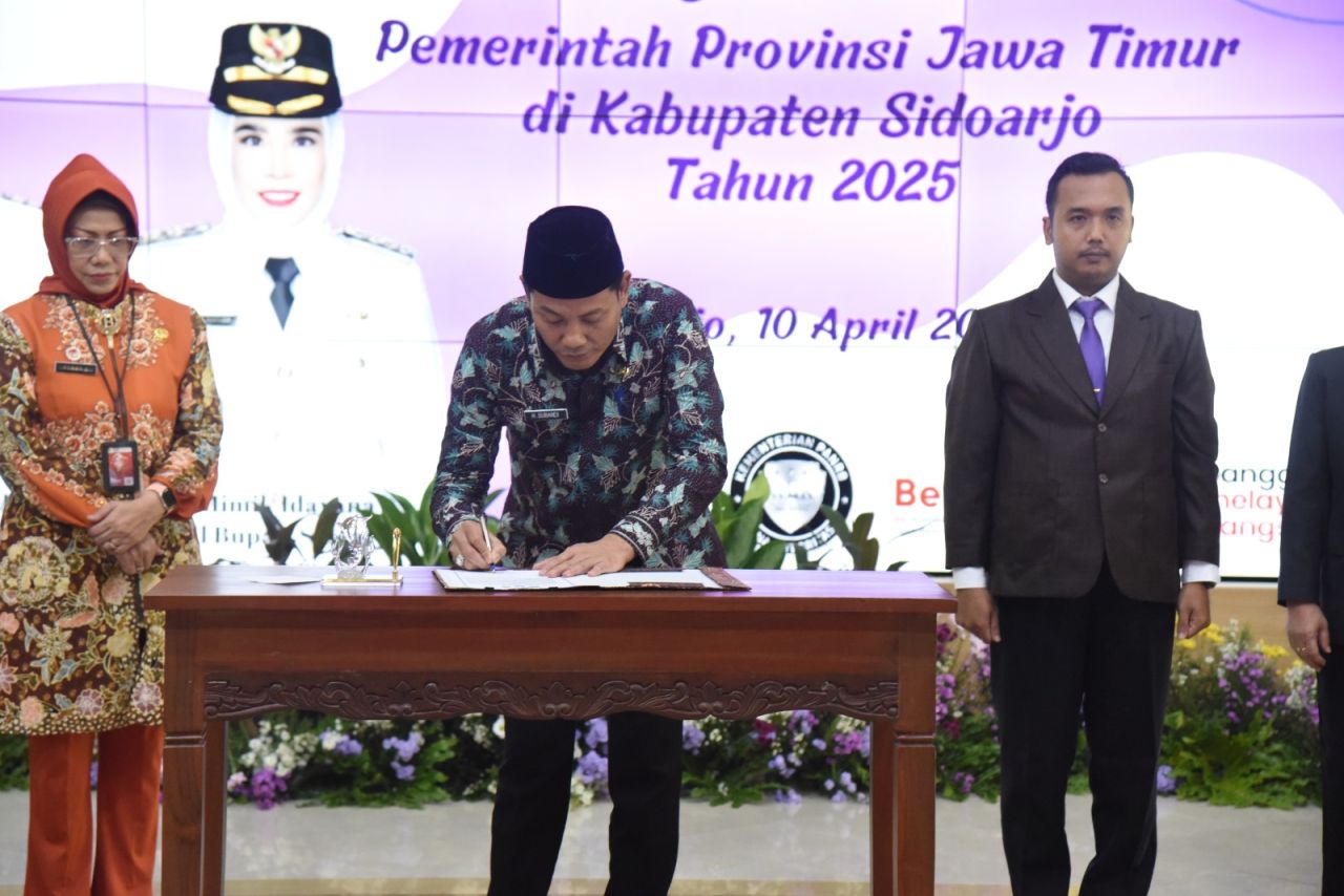 PKP - Sebanyak 40 pengawas Pemkab Sidoarjo mengikuti Pelatihan Kepemimpinan Pengawas (PKP) yang diselenggarakan Pemprov Jatim bekerjasama dengan Pemkab Sidoarjo yang dibuka Bupati Sidoarjo Subandi di pendopo Delta Wibawa, Kamis (10/04/2025).