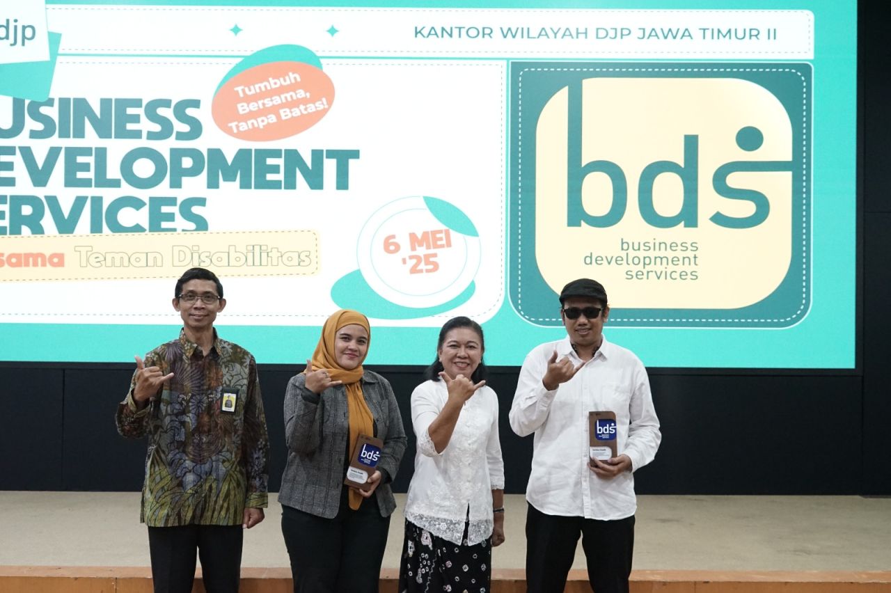 BDS - Kantor Wilayah Direktorat Jenderal Pajak Jawa Timur II (Kanwil DJP Jatim II) menggelar workshop Business Development Services (BDS) bersama berbagai komunitas disabilitas di Sidoarjo dan sekitarnya bertempat di Aula Majapahit, Selasa (06/05/2025).