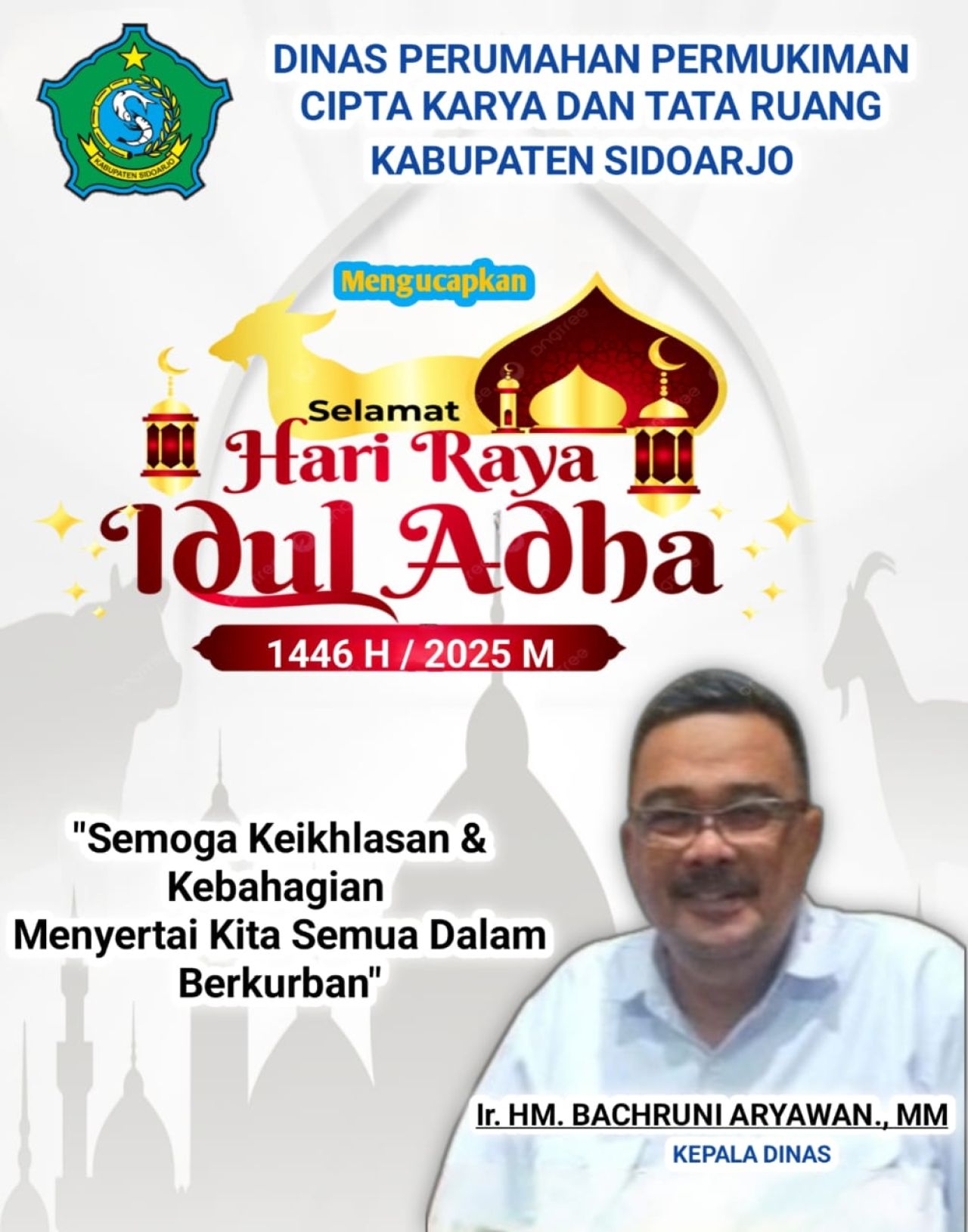 Pimpinan dan Staf Dinas Perumahan Permukiman Cipta Karya dan Tata Ruang Mengucapkan Selamat Hari Raya Idul Adha 1446 H