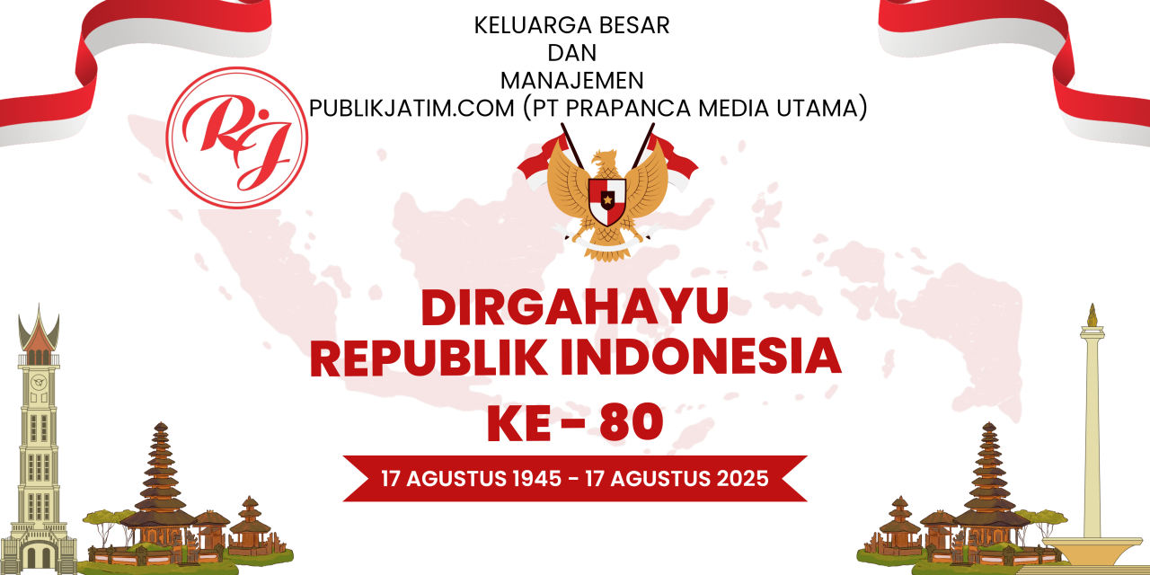 Pimpinan dan Manajemen republikjatim.com Mengucapkan Selamat HUT RI ke 80