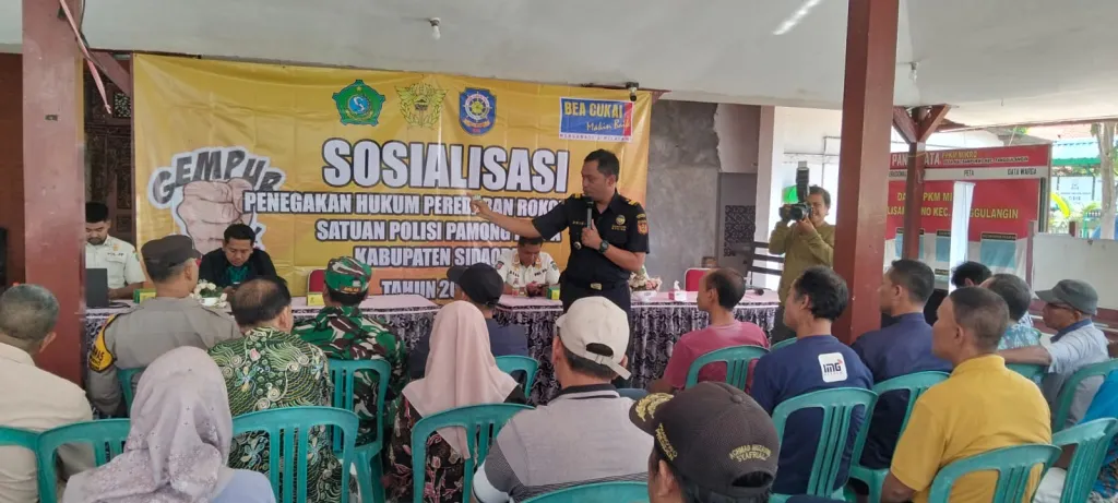 Gempur Rokok Ilegal, Satpol PP dan Bea Cukai Sidoarjo Genjot Sosialisasi hingga Desa-Desa Sekaligus Tindak Pengedarnya