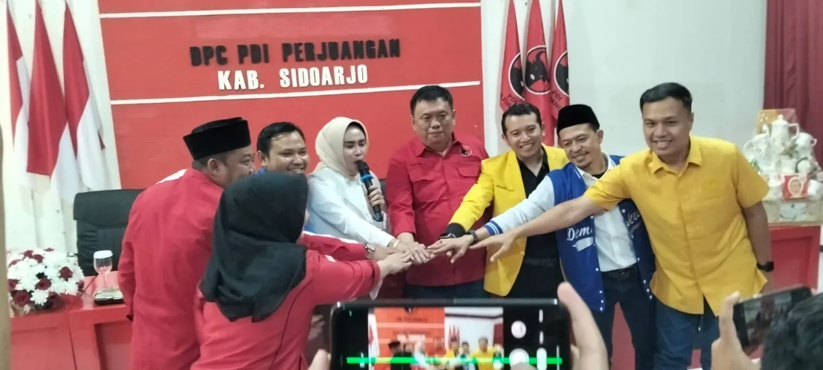 Sepakat Kawal Kemajuan Sidoarjo, Komunikasi Gerindra, PDIP, Golkar dan Demokrat Cair di Pertemuan Tertutup Berjam-Jam