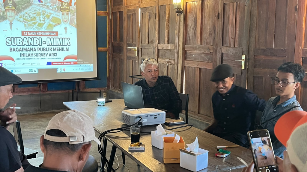 RILIS - Lembaga riset Accurate Research and Consulting Indonesia (ARCI) merilis hasil survei kinerja kepemimpinan Bupati Subandi dan Wabup Mimik Idayana setelah 1,5 tahun menjabat sejak dilantik 20 Februari 2025 dengan tingkat kepuasan 70,6 %, Rabu (26/08