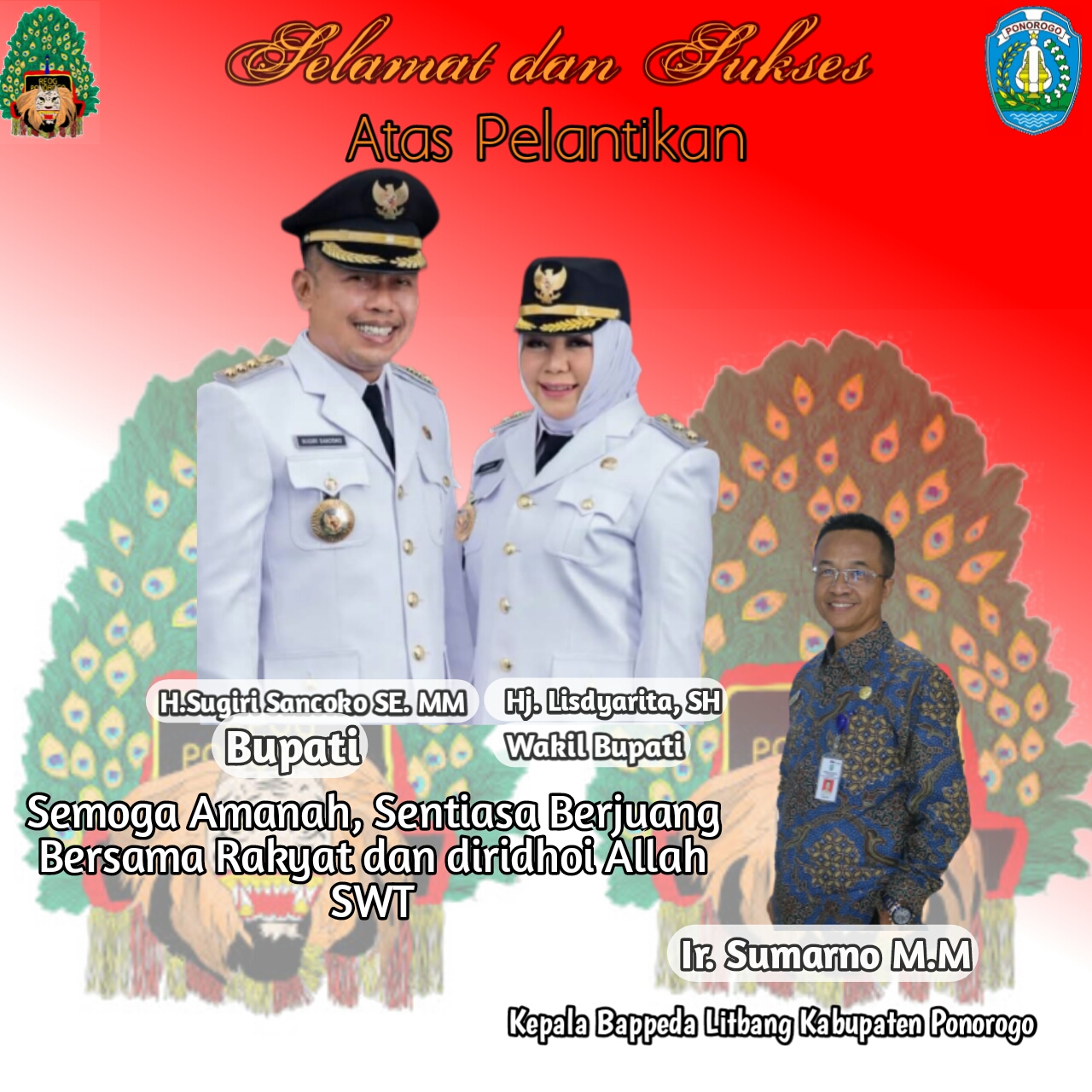 Ucapan Pelantikan Kepala Bappeda Litbang Pemkab Ponorogo