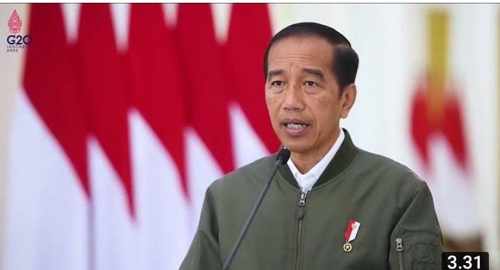 PIDATO - Presiden RI Jokowi saat daring di you tube Sekretaris Presiden mengucapkan duka cita mendalam dan memerintahkan usut tuntas tragedi Stadion Kanjuruhan, Kabupaten Malang, Minggu (02/10/2022).