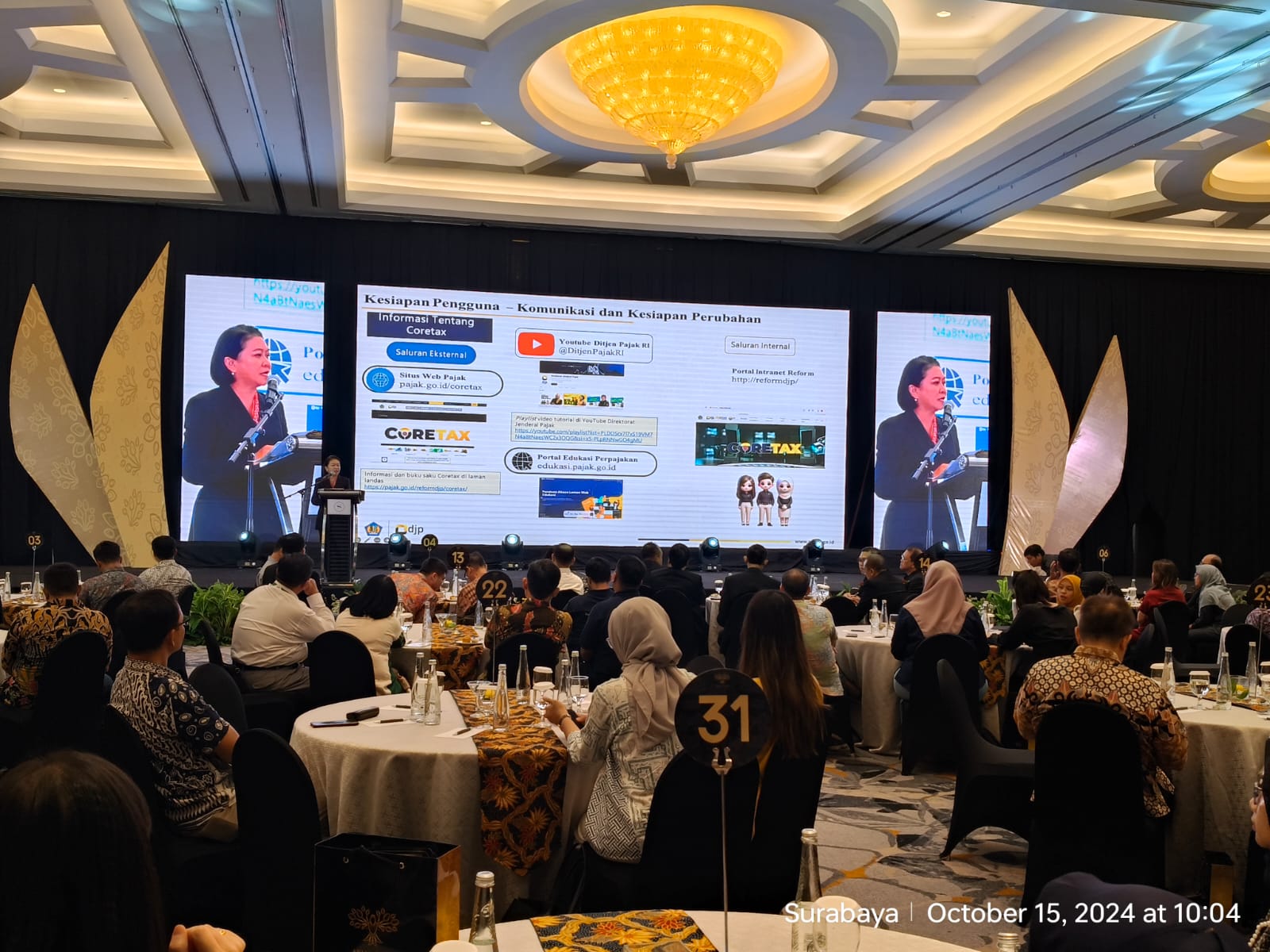 GATHERING - Kanwil DJP Jawa Timur II (DJP Jatim II) menggelar acara Tax Gathering 2024 bersama para Pembayar Pajak Prominen Jawa Timur, di Surabaya, Selasa (15/10/2024).