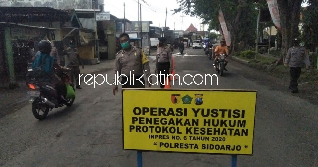 OPERASI - Operasi Yustisi serentak bakal digelar di Sidoarjo Senin (11/01/ 2021) bersamaan penerapan Pemberlakukan Pembatasan Kegiatan Masyarakat (PPKM). 