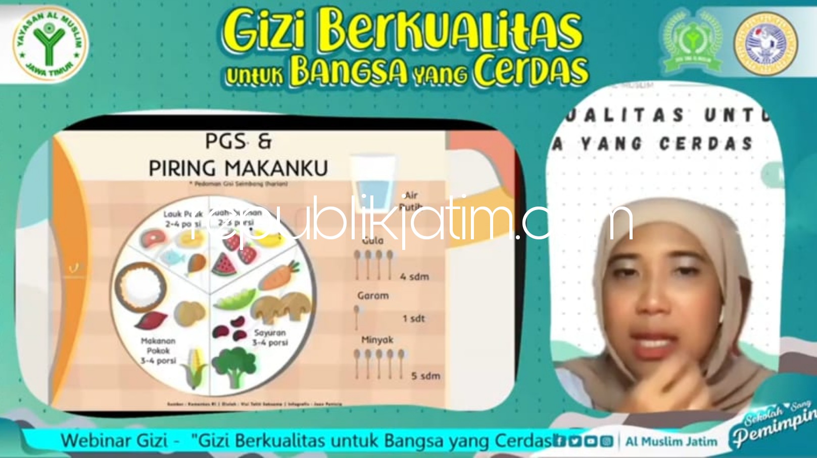 WEBINAR - OSIS SMA Al Muslim bekerjasama dengan FKM Unair memperingati Hari Gizi Nasional yang jatuh 28 Februari 2021 dengan mengedukasi masyarakat melalui webinar bertema Gizi Berkualitas untuk Bangsa yang Cerdas, Sabtu (27/02/2021).
