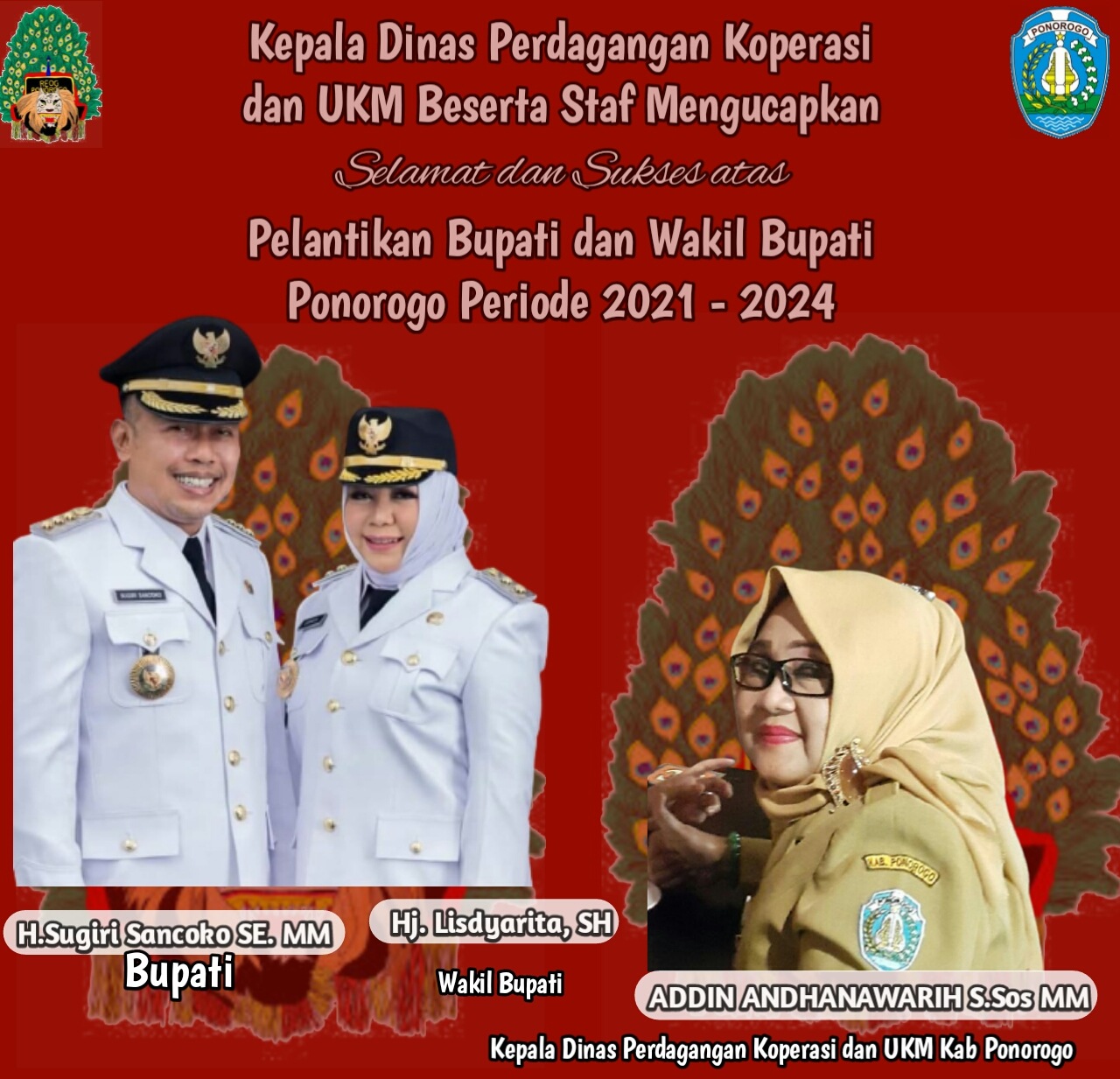 Ucapan Kelapa Dinas Perdagangan Koperasi dan UKM Pemkab Ponorogo