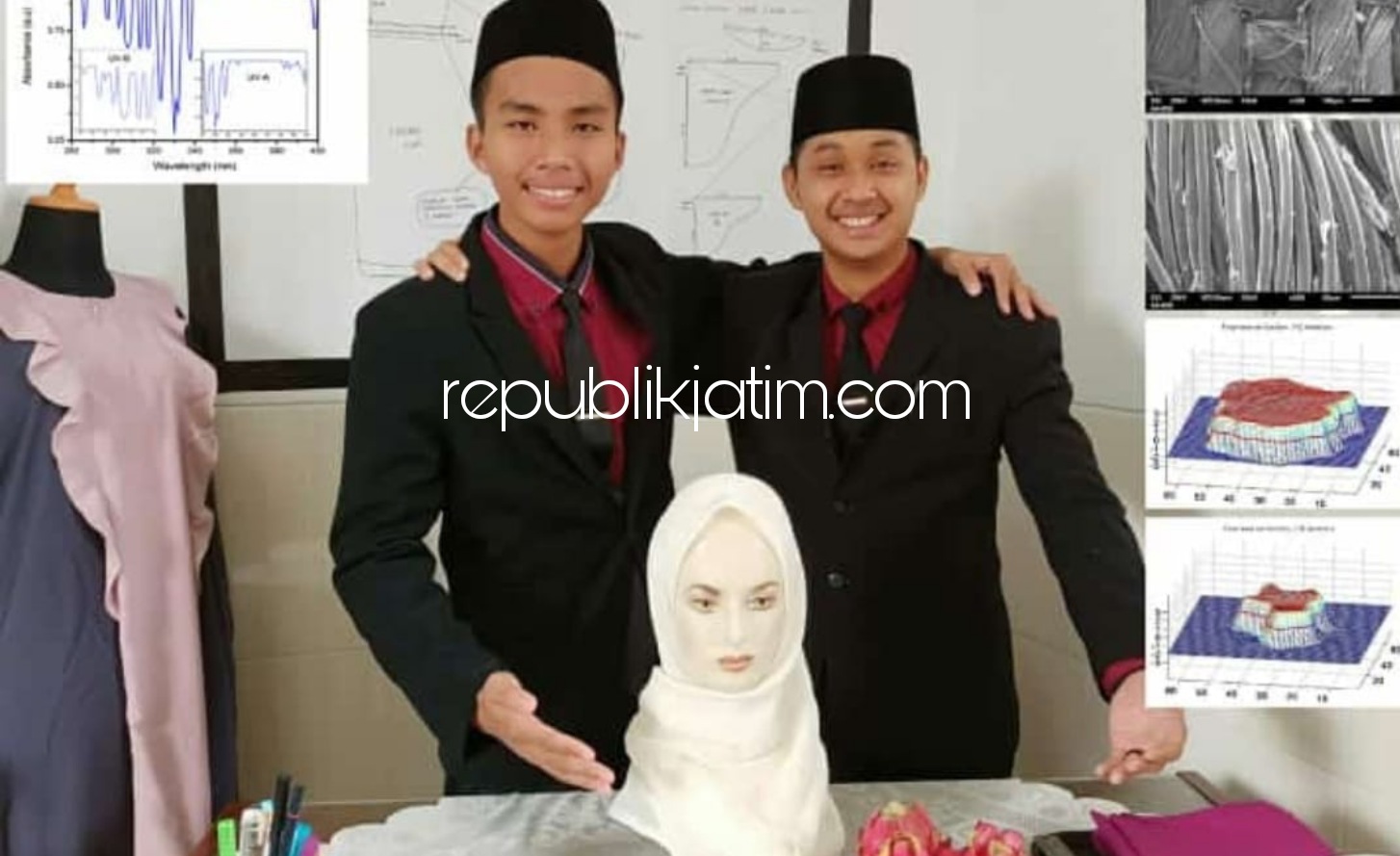 ANTI KANKER - Inovasi jilbab anti kanker putra anggota SPKT Polsek Tanggulangin, Aiptu Slamet Wahyudi, yakni Muhammad Alief Dhafa Wahyudi meraih medali emas di ajang Asian Youth Innovation Award-Malaysia Technology Expo (AYIA-MTE 2021) di Malaysia kemarin