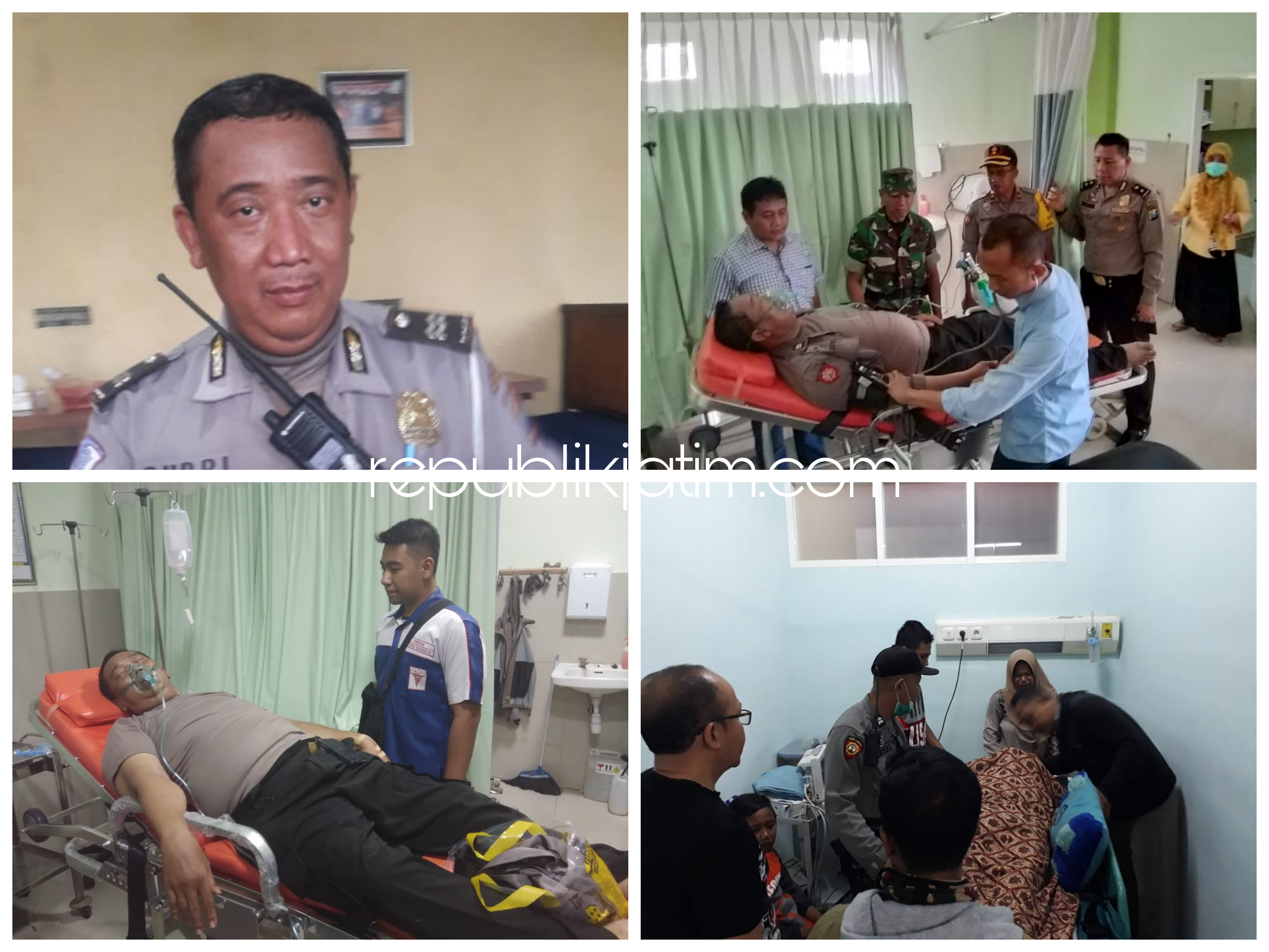 MENINGGAL - Anggota Unit Lantas, Polsek Krian, Polresta Sidoarjo, Aiptu M Supri meninggal dunia diduga karena serangan jantung ketika menjaga TPS di Krian, Rabu (17/04/2019) malam.
