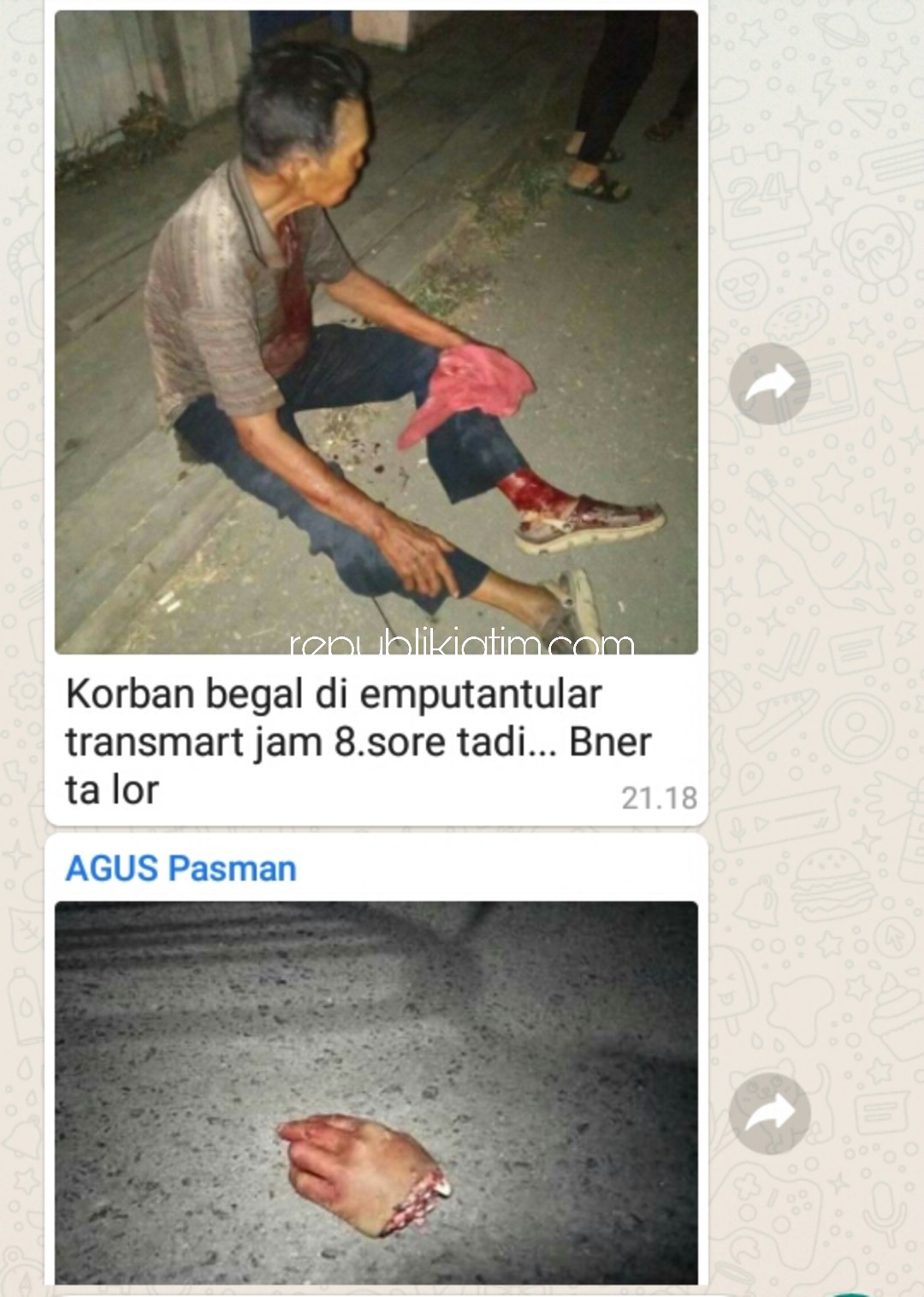 HOAX - Kapolresta Sidoarjo, Kombes Pol Sumardji memastikan kabar begal di sekitar Museum Mpu Tantular, Sidoarjo hingga korban tangannya terputus adalah hoax usai TKP dicek anggota Polsek Sidoarjo Kota, Jumat (17/04/2020) malam.