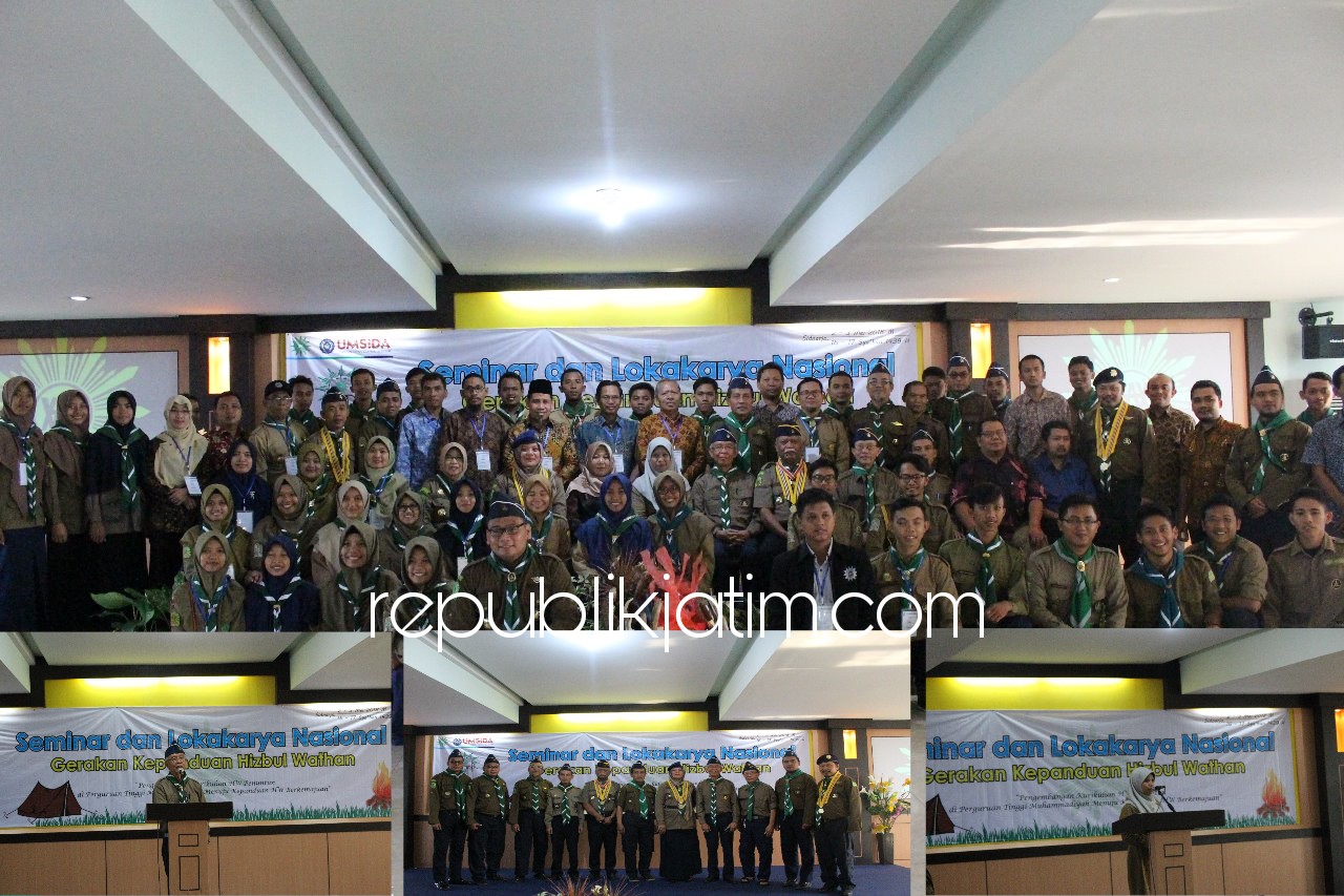 KURIKULUM - Ratusan peserta dari sekitar 30 Perguruan Tinggi (PT) Muhammadiyah se Indonesia menggelar Seminar dan Lokakarya Gerakan Kepanduan Hizbul Waton di Fakultas Ilmu Kesehatan (Fikes) Kampus IV Umsida, Rabu (02/05/2018).