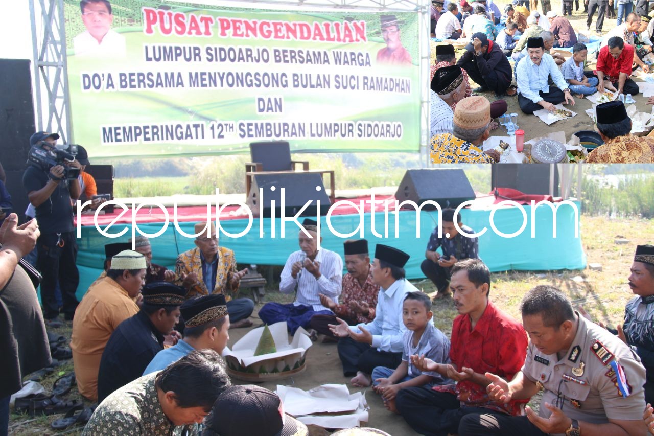 DOA BERSAMA - Wakil Bupati Sidoarjo, Nur Ahmad Syaifuddin bersama warga Dusun Babadan, Desa Besuki, Kecamatan Jabon, Sidoarjo menggelar doa bersama menyambut bulan suci Ramadhan, Kamis (10/05/2018).