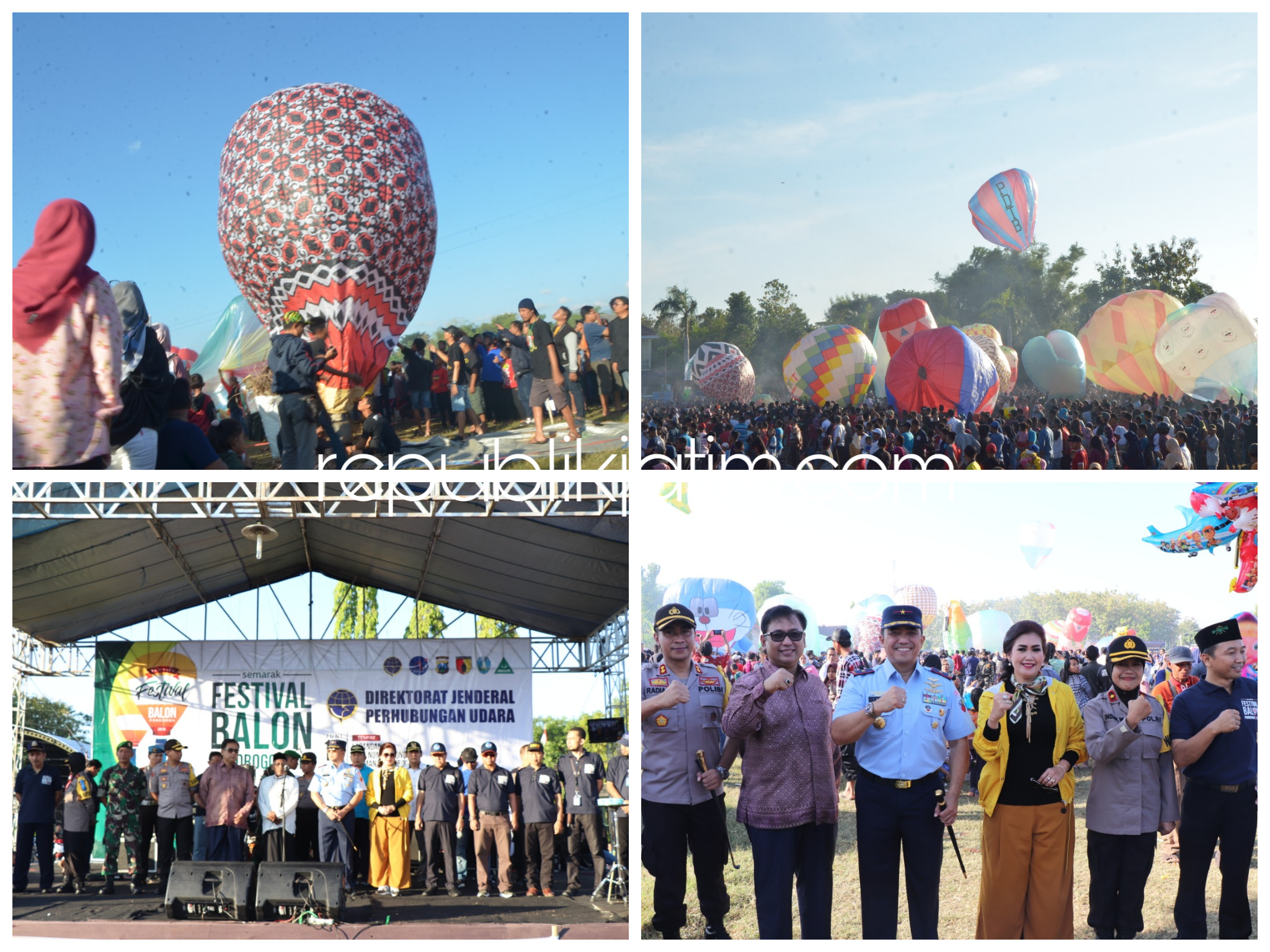 FESTIVAL - Sebanyak 65 peserta mengikuti Festival Balon Udara yang digelar di Lapangan Desa Nongkodono, Kecamatan Kauman, Ponorogo, Rabu (12/06/2019).