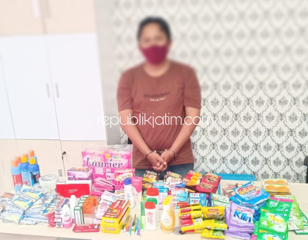 DIRINGKUS - Pelaku kasus pembobolan agen sembako milik Mas'al di Pasar Ngaban, Kecamatan Tanggulangin, Sidoarjo, AR diringkus Satuan Reskrim, Polresta Sidoarjo, Jumat (26/06/2020).