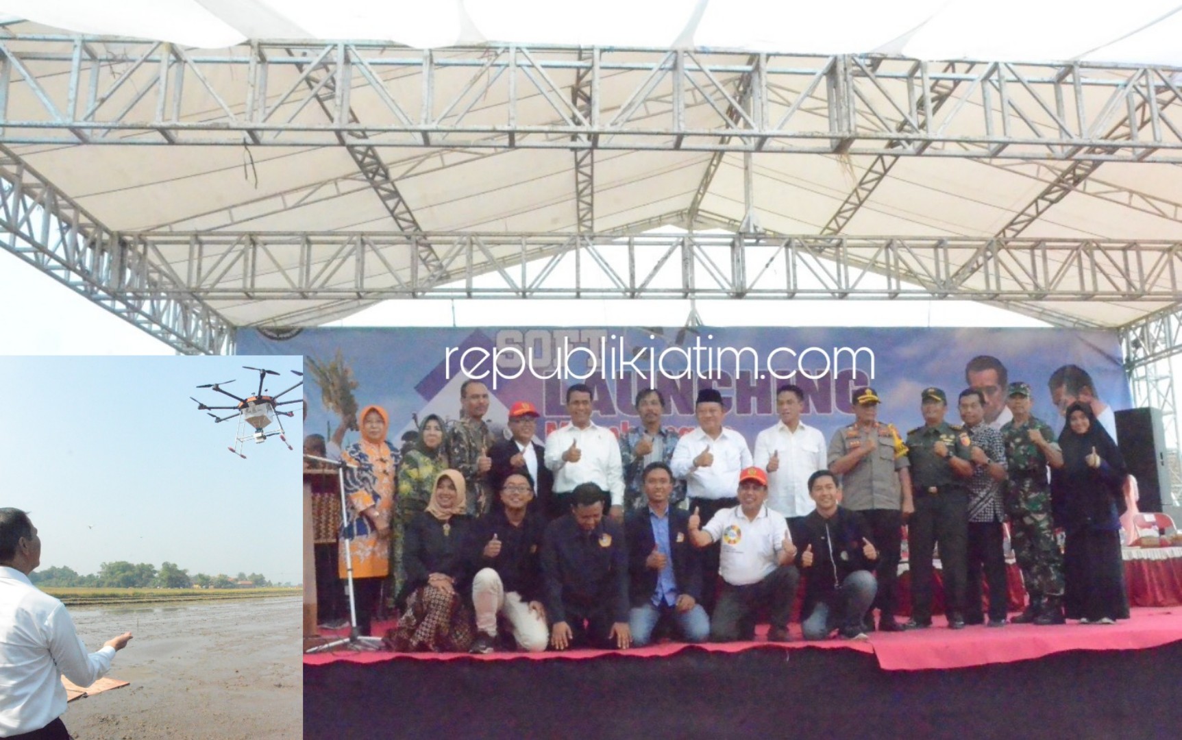 LAUNCHING - Menteri Pertanian, Dr Andi Amran Sulaiman saat Soft Launching membangun pertanian 4.0 di Desa Junwangi, Kecamatan Krian, Sidoarjo, Sabtu (29/06/2019).