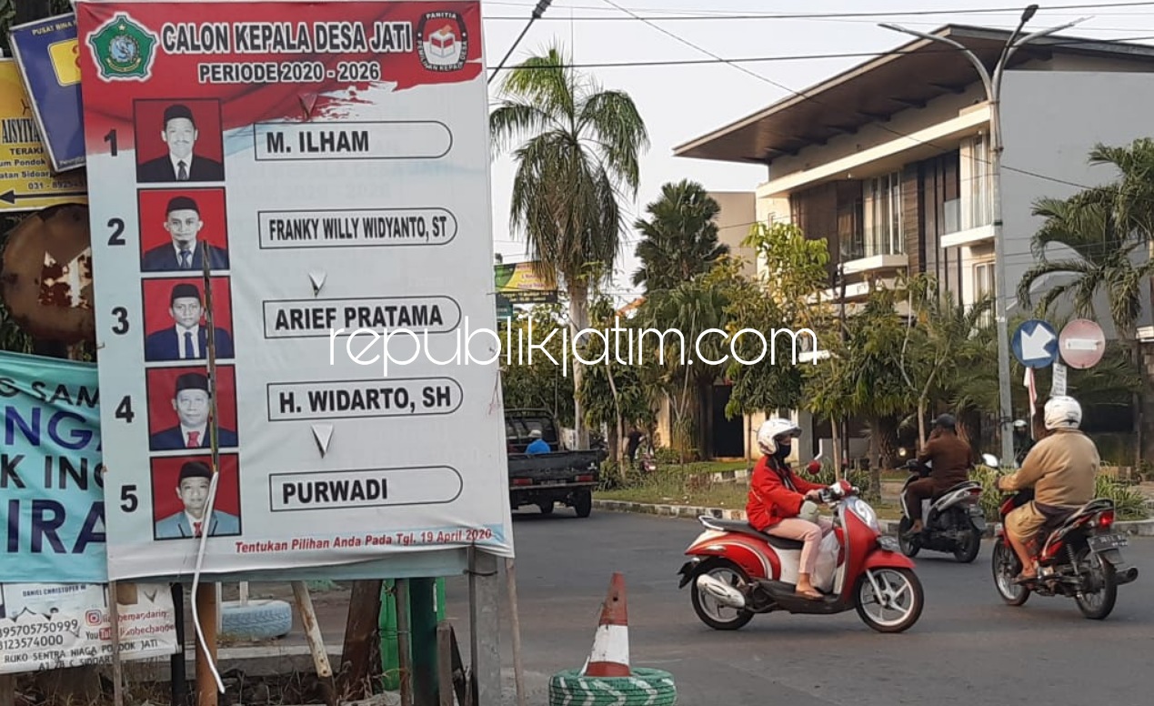 SIAP BERTARUNG - Lima Calon Kepala Desa (Cakades) Jati, Kecamatan Sidoarjo siap bertarung lagi usai penetapan waktu pelaksanaan Pilkades Serentak, Rabu (05/08/2020). 