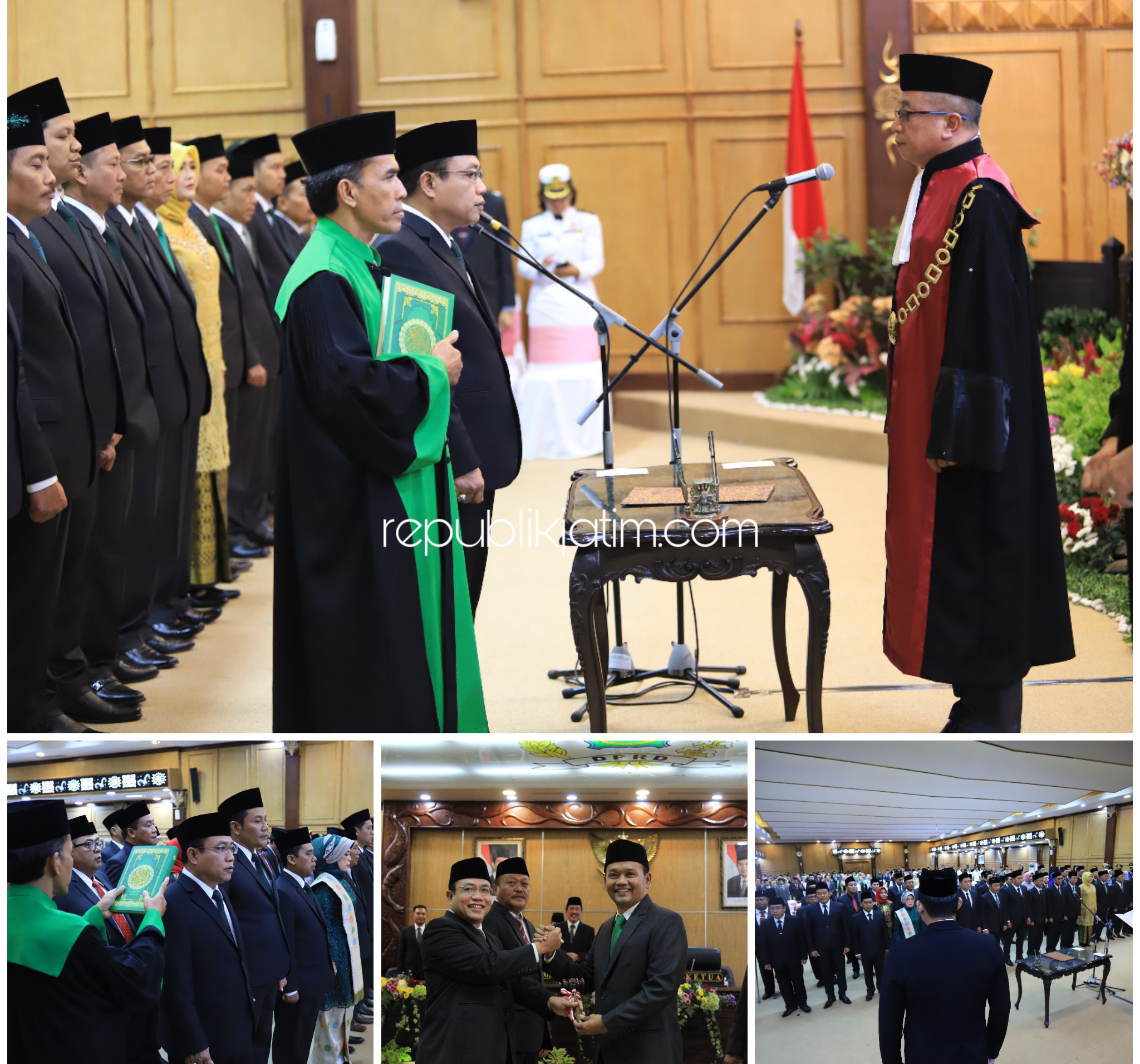 DILANTIK - Sebanyak 50 anggota DPRD Sidoarjo periode 2019 - 2024 dilantik dan diambil sumpahnya di ruang Paripurna DPRD Sidoarjo, Rabu (21/08/2019).