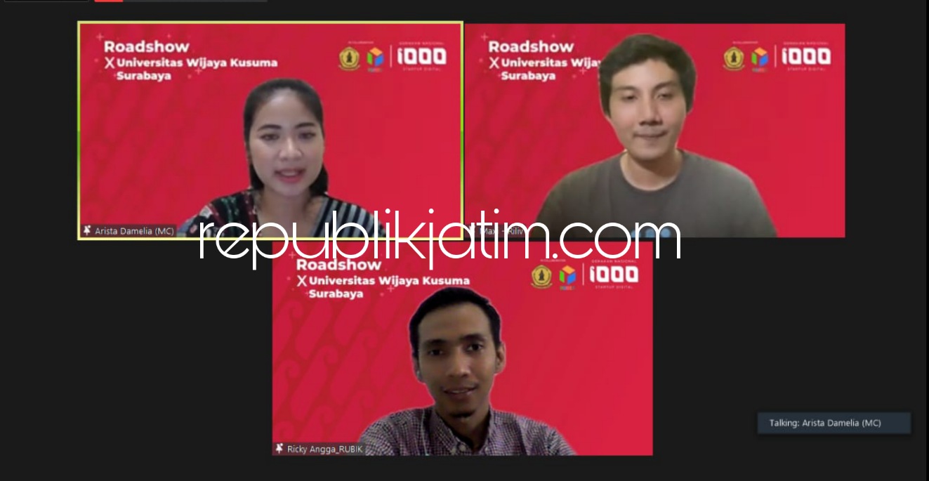 DARING - Kemenkominfo berkolaborasi dengan Universitas Wijaya Kusuma Surabaya (UWKS) menggelar Roadshow Gerakan Nasional 1.000 Start Up Digital sebagai rangkaian pembuka program Kemenkominfo untuk menjadikan mahasiswa sebagai The Next Startup Founder.