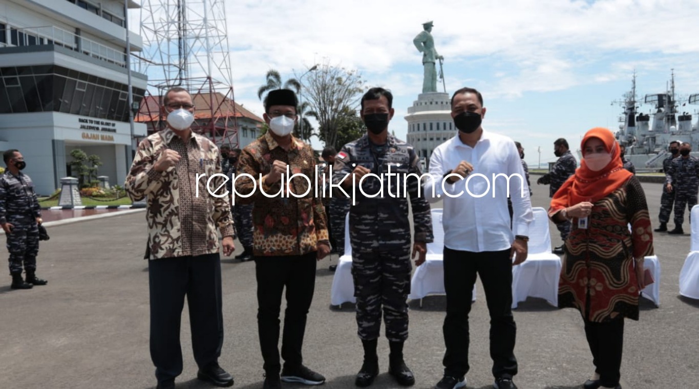 RENCANA - Empat Kepala Daerah aglomerasi Surabaya Raya diundang Pangkoarmada II Laksda TNI Dr Iwan Isnurwanto ke markasnya untuk membahas pelaksanaannya vaksinasi massal termasuk Bupati Sidoarjo, Ahmad Muhdlor Ali, Kamis (23/09/2021).