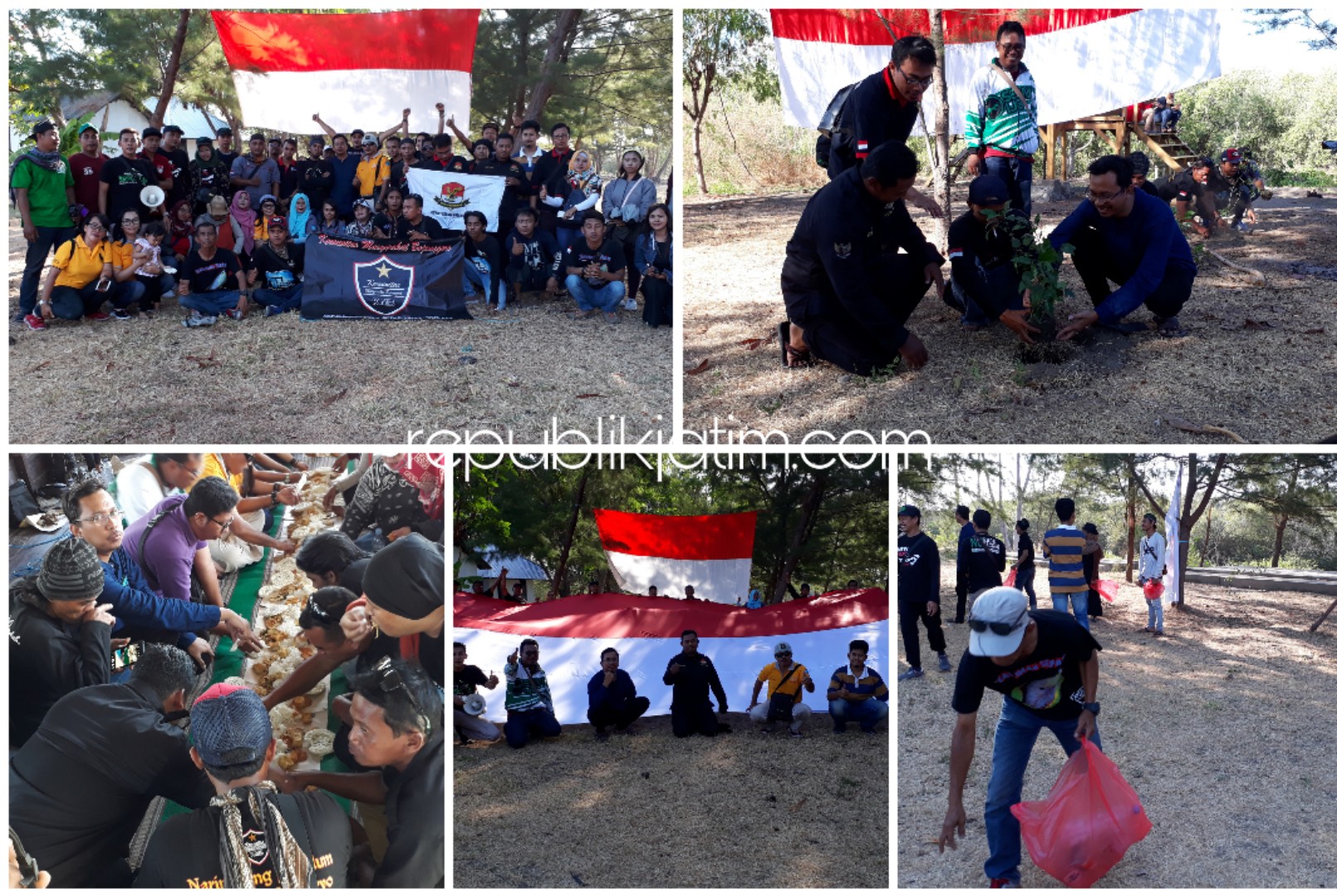 PULAU LUSI - Relawan Sido Resik dan sejumlah pegiat medsos lain mengunjungi Pulau Lusi, Dusun Tlocor, Desa Kedungpandan, Kecamatan Jabon, Sidoar untuk tanam pohon dan bersih-bersih sampah plastik, Minggu (29/09/2019) sore.