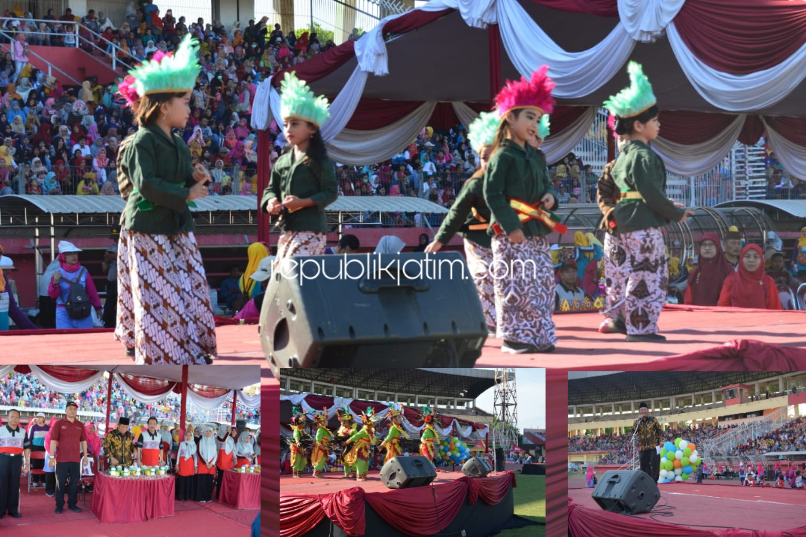 GEBYAR - Acara Gebyar PAUD 2019 diramaikan sekitar 3.000 anak dibuka Bupati Sidoarjo, Saiful Ilah di GOR Gelora Delta Sidoarjo, Jumat (18/10/2019) sore.