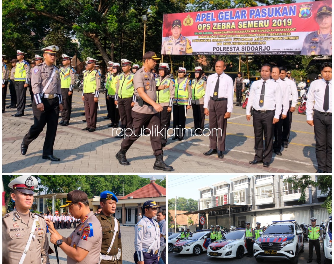 OPERASI ZEBRA - Kapolresta Sidoarjo, Kombes Pol Zain Dwi Nugroho memimpin apel pasukan Operasi Zebra Semeru 2019 di halaman Polresta Sidoarjo, Rabu (23/10/2019).