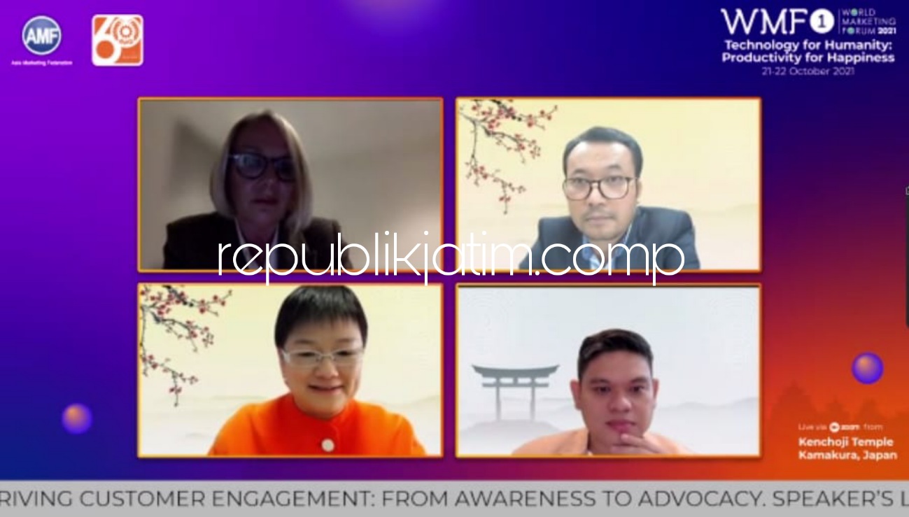 SESI - Salah satu sesi webinar soal pemasaran digital yang digelar MarkPlus Inc yang diikuti 5.000 peserta dari berbagai negara selama sehari penuh termasuk Jepang, Kamis (21/10/2021) kemarin. 