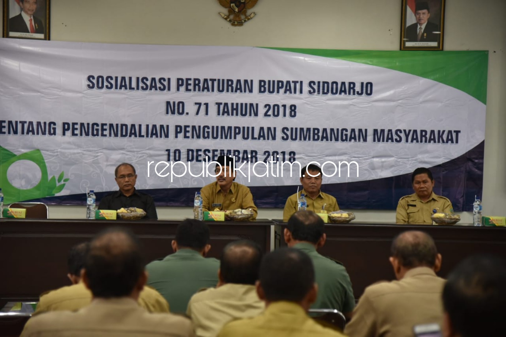 PERBUP - Wabup Sidoarjo, Nur Ahmad Syaifuddin menjelaskan Perbup Sumbangan Sosial untuk mengatur alur usaha sosial, Senin (10/12/2018).