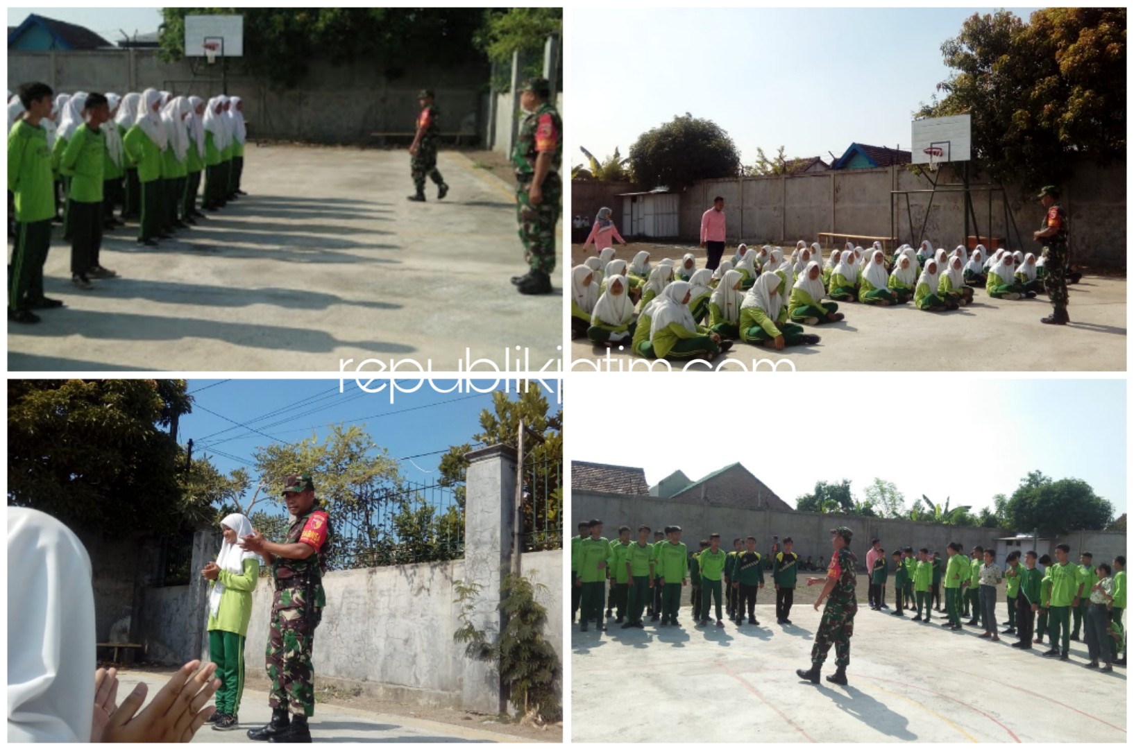 PBB - Para siswa-siwsi SMP Hasyim Asyari, Tulangan mengikuti pelatihan Peraturan Baris Berbaris (PBB) dan wawasan kebangsaan, Kamis (12/12/2019).