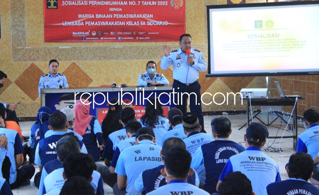 GRATIS - Kepala Lapas Sidoarjo, Teguh Pamuji memastikan segala bentuk pelayanan publik khususnya untuk Warga Binaan Prmasyarakatan (WBP) tidak dipungut biaya alias gratis, Minggu (06/03/2022).
