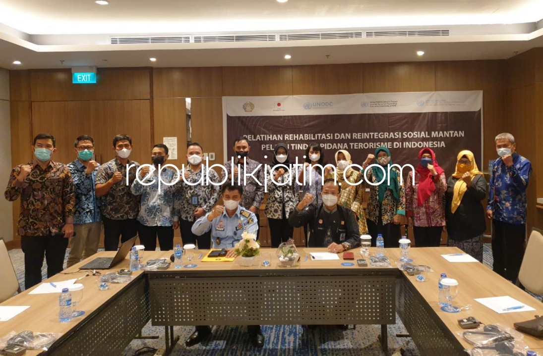 OPTIMALKAN - Kadiv Pemasyarakatan Teguh Wibowo mengoptimalkan kegiatan Pelatihan Rehabilitasi dan Reintegrasi Sosial Bagi Mantan Pelaku Tindak Pidana Terorisme, Selasa (15/03/2022). 
