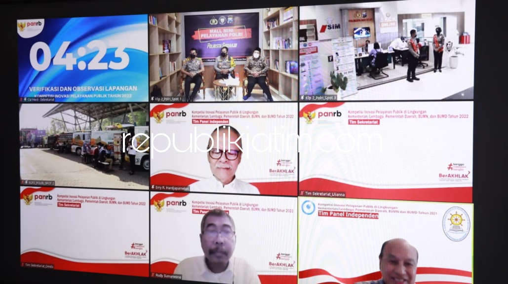 VERIFIKASI - Polresta Sidoarjo menjadi salah satu peserta melakukan proses verifikasi dan observasi lapangan dengan layanan SKCK Online dan SKCK Keliling Online, Selasa (19/07/2022).