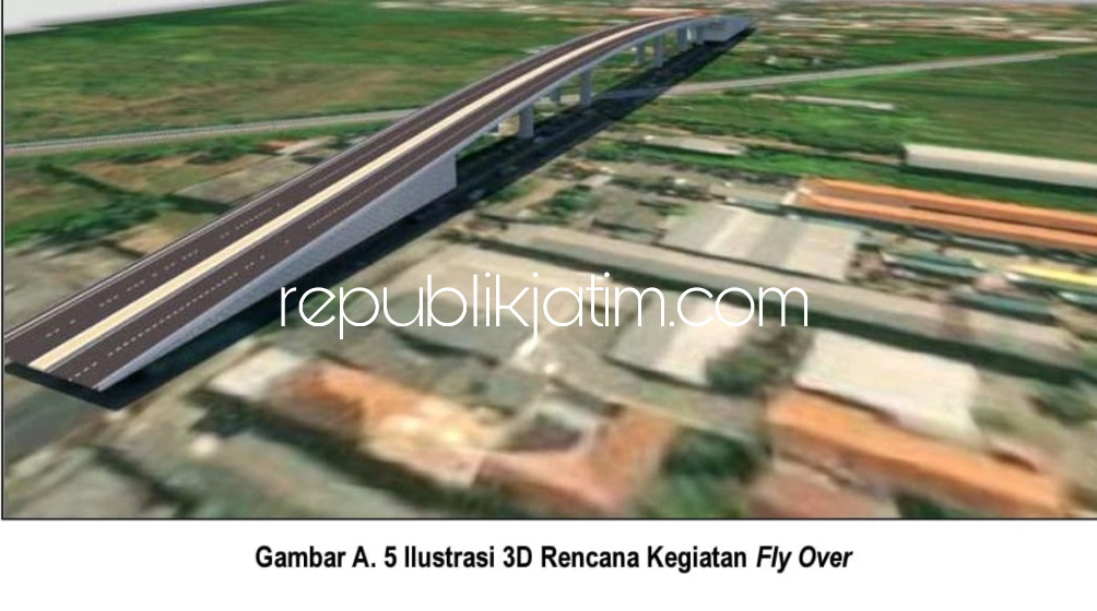 MAKET - Maket pembangunan Flyover JPL 64 Krian dan JPL 79 Tarik yang bakal dikerjakan September 2022 mendatang.