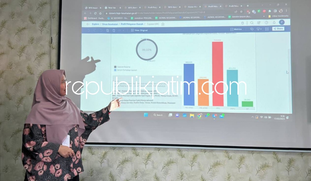 PAPARAN - Kepala BPJS Kesehatan Cabang Sidoarjo, Yessy Novita memaparkan tingkat peserta aktif program JKN di wilayah Sidoarjo mencapai 71,08 persen dari 1.936.470 jiwa yang terdaftar menjadi peserta program JKN, Jumat (17/03/2023).