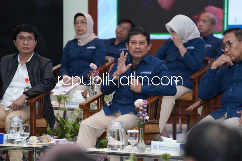 PAPARAN - Direktur Utama BPJS Kesehatan, Ghufron Mukti menyampaikan paparan dalam kegiatan Public Expose Laporan Pengelolaan Program - Laporan Keuangan (LPP-LK) BPJS Kesehatan Tahun 2022, Selasa (18/07/2023).