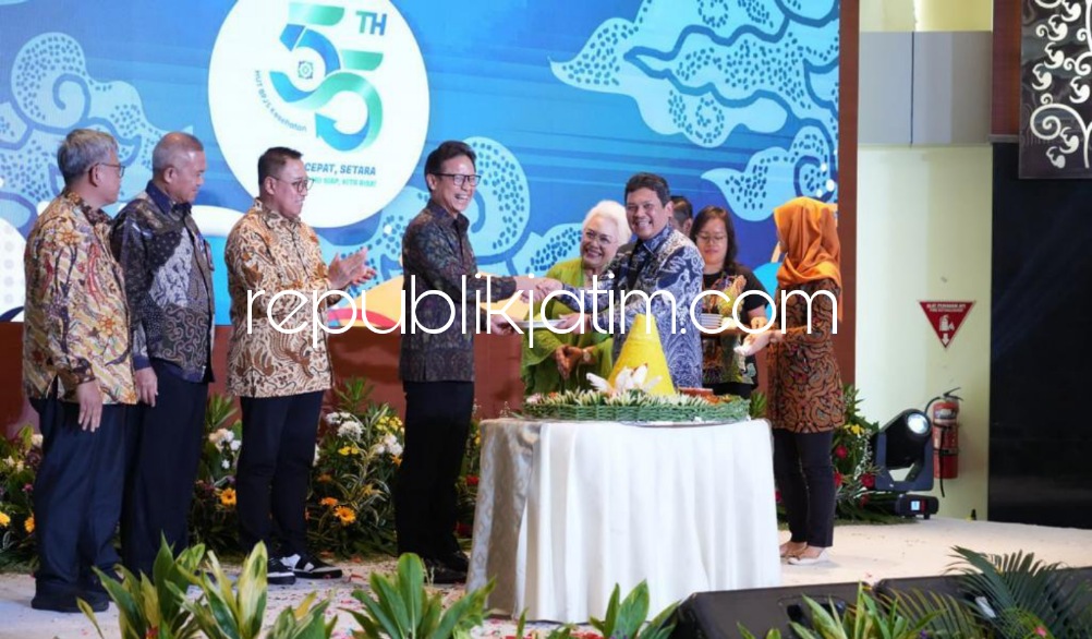 HUT - Direktur Utama BPJS Kesehatan, Ghufron Mukti dalam Sarasehan HUT ke 55 BPJS Kesehatan, di Jakarta, Senin (31/07/2023).