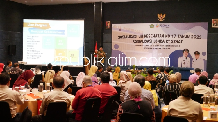 AJAK - Bupati Sidoarjo, Ahmad Muhdlor Ali yang akrab disapa Gus Muhdlor mengajak 31 rumah sakit di Sidoarjo mendukung Lomba RT Sehat menuju Future Governance 5.0 saat di Luminor Hotel, Sidoarjo, Kamis (25/01/2024).
