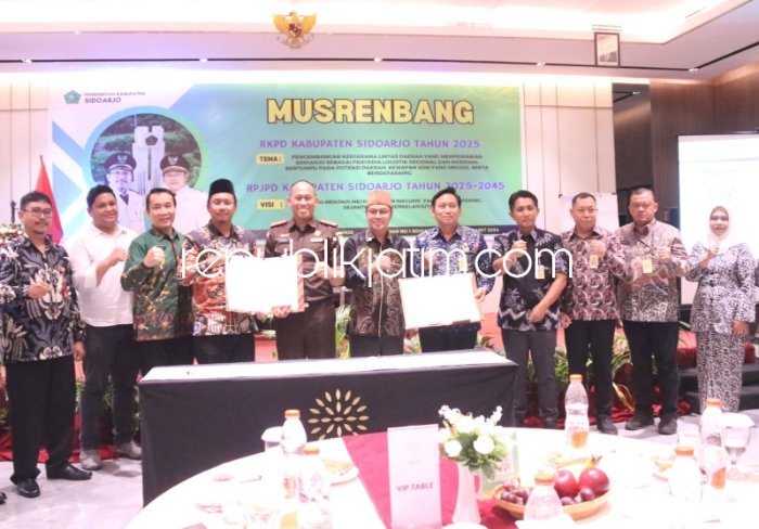 MUSRENBANG - Bupati Sidoarjo Ahmad Muhdlor Ali membuka Musrenbang RKPD Tahun 2025 dan RPJPD Kabupaten Sidoarjo Tahun 2025-2045 di The Sun Hotel, Kamis (07/03/2024).
